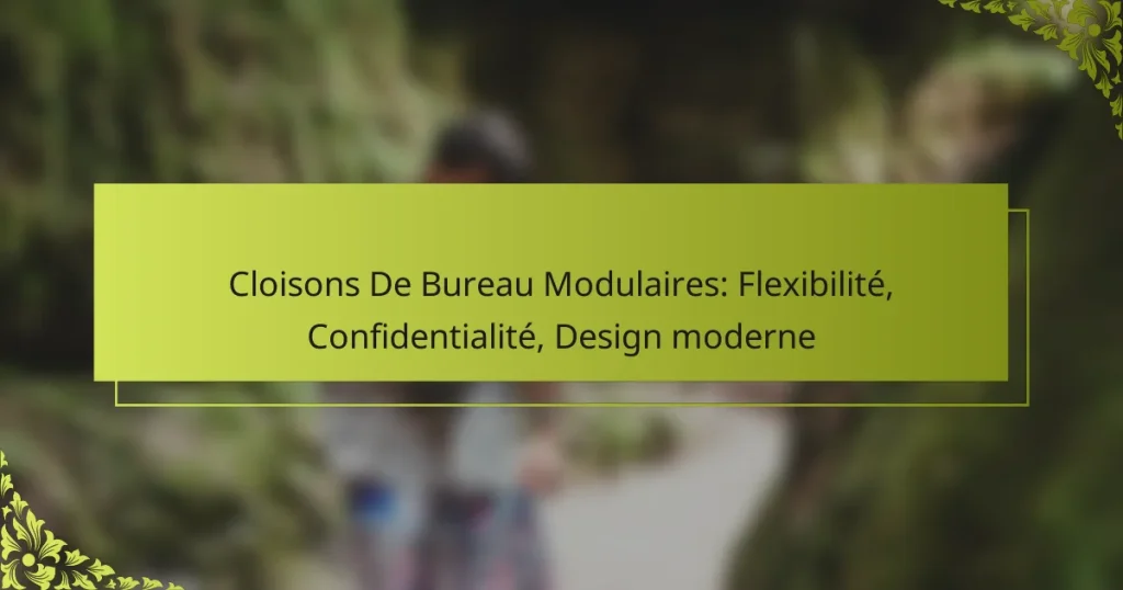 Cloisons De Bureau Modulaires: Flexibilité, Confidentialité, Design moderne