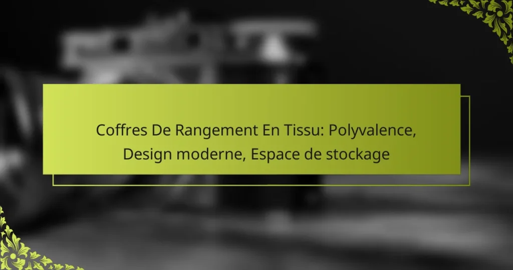 Coffres De Rangement En Tissu: Polyvalence, Design moderne, Espace de stockage