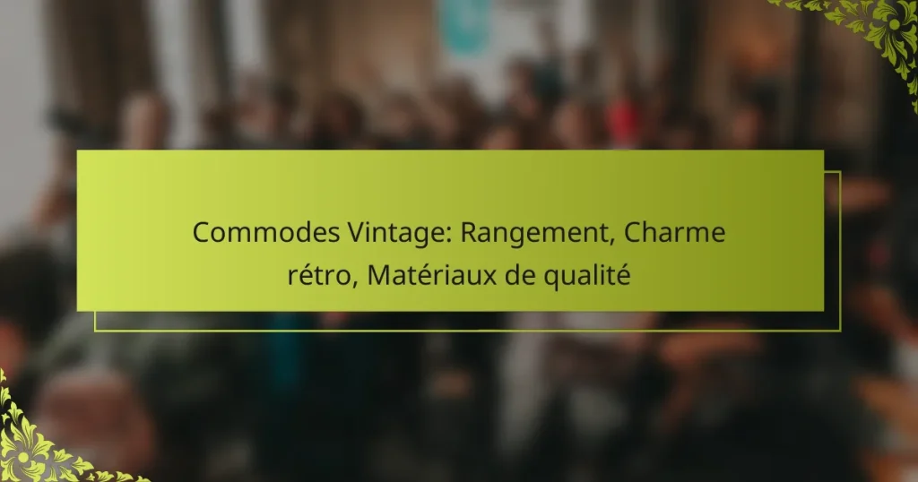 Commodes Vintage: Rangement, Charme rétro, Matériaux de qualité