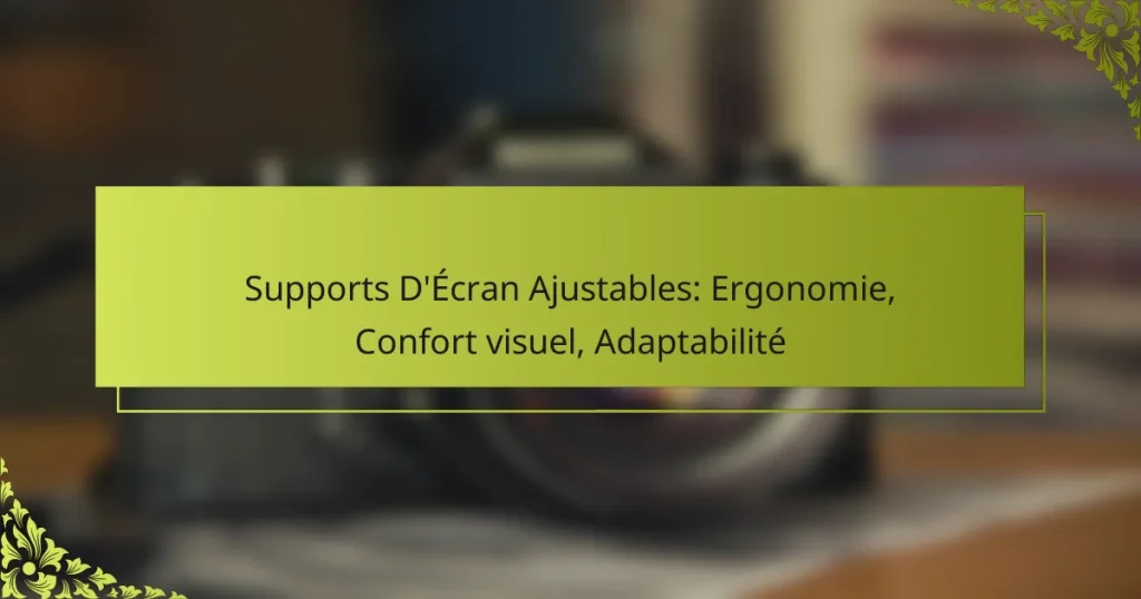 Supports D’Écran Ajustables: Ergonomie, Confort visuel, Adaptabilité